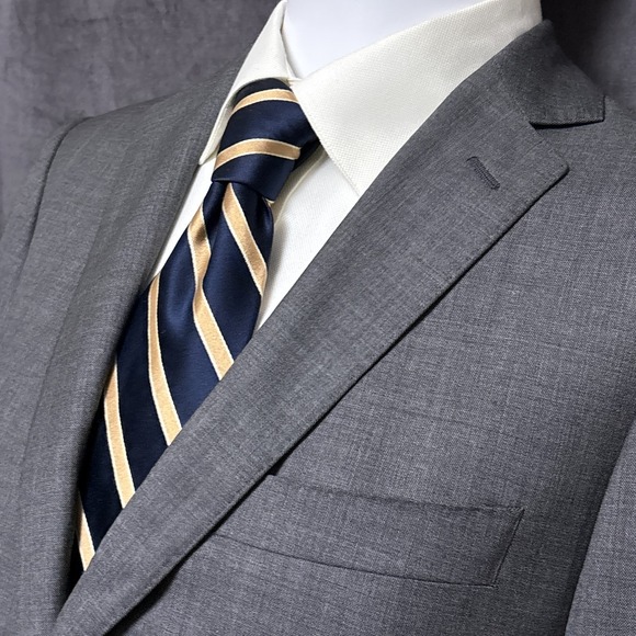 J Hilburn Sport Coat 38S European Fit Gray Berbaris Italian Wool Blazer Classic‎